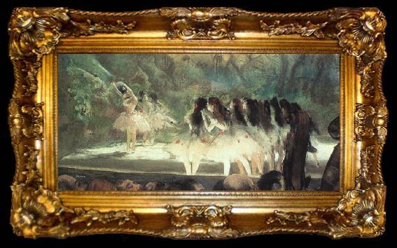 framed  Edgar Degas Ballet at the Paris Opera, ta009-2